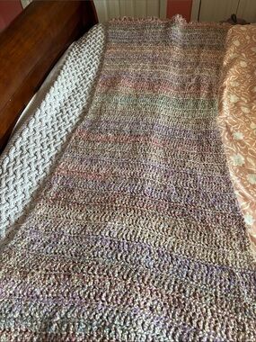 Source Unknown Multicolor Handwoven Knit Throw - Pastel Neutrals